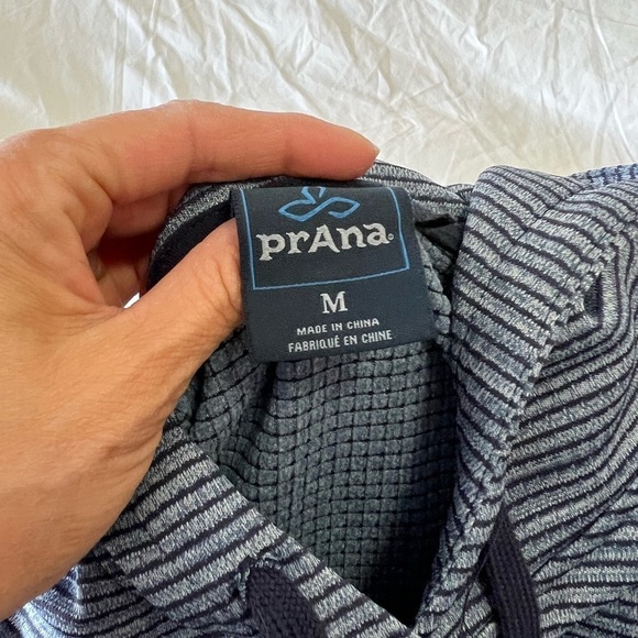 Prana Gatten Hoodie | Blue White Stripe Long Sleeve Men’s Size medium - Picture 8 of 9